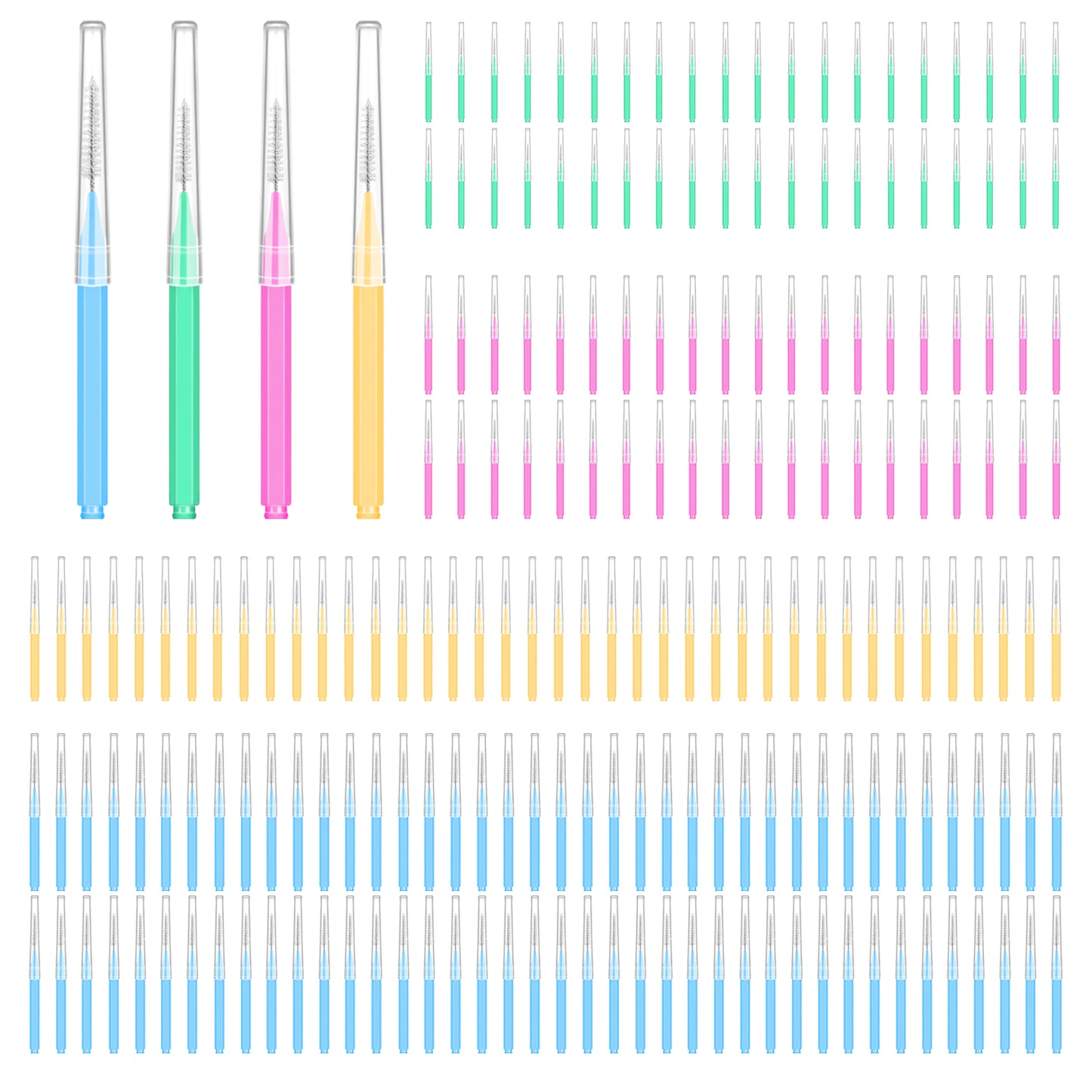 200 Count Interdental Brushes Between Teeth for Braces, Orthodontic Flossers Brush Cleaner, Dental Teeth Braces Cleaning Tools Kit