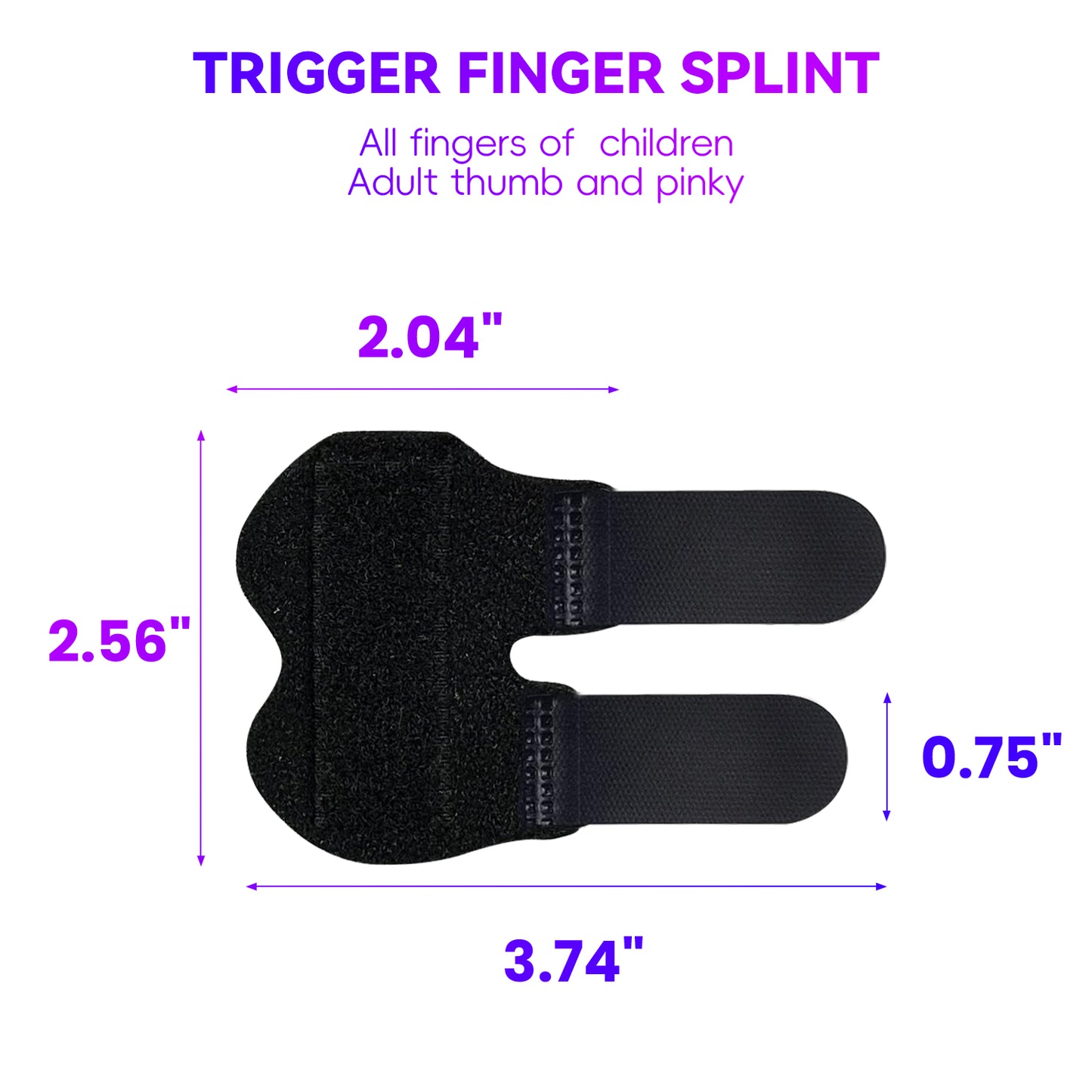 2 PCS Small Finger Splint, Adjustable Trigger Finger Splint, Straightener for Broken Strained Arthritis for Pinky, Index Splints for Teenagers and Women (Black)