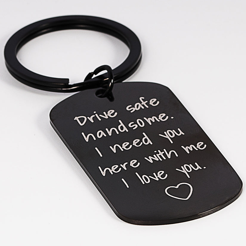 Drive Safe Keychain Gifts for Boyfriend I Love You Gifts for Him Husband Birthday Anniversary Couples Keychains Gifts