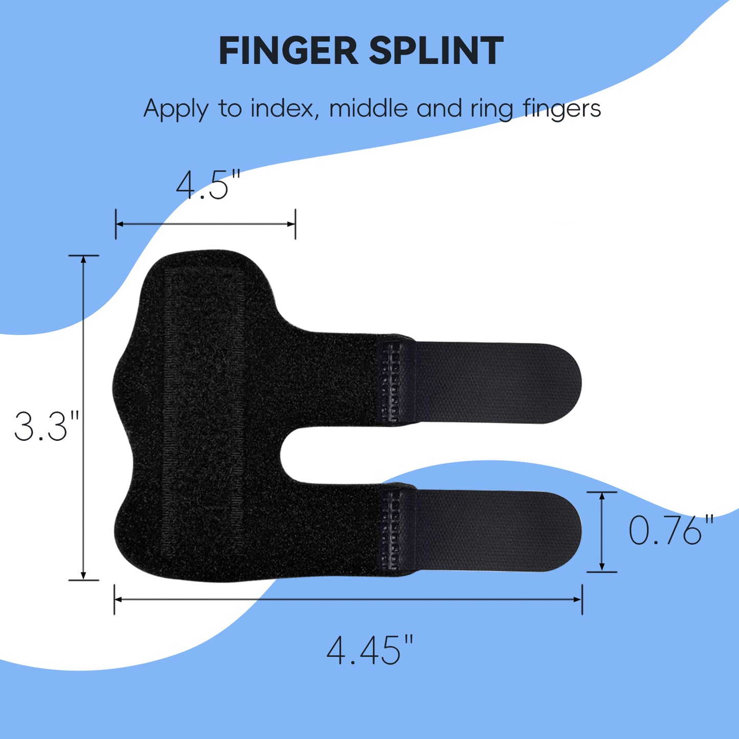 Bozenu Finger Splint, Universal Trigger Finger Brace for Broken/Arthritis Pain and Sprain Relief, Splints for Middle, Index, Ring (2 Pack,Black)