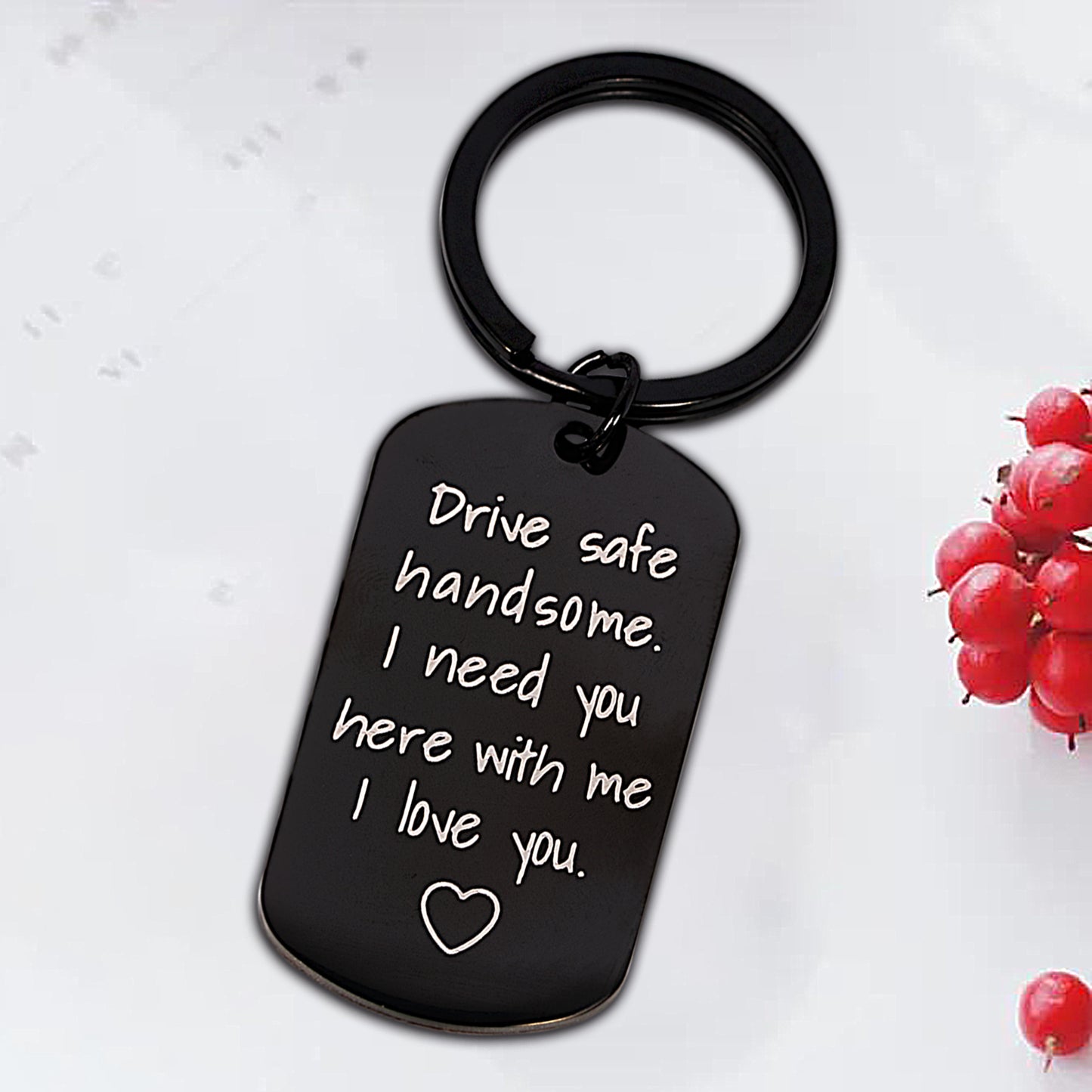 Drive Safe Keychain Gifts for Boyfriend I Love You Gifts for Him Husband Birthday Anniversary Couples Keychains Gifts