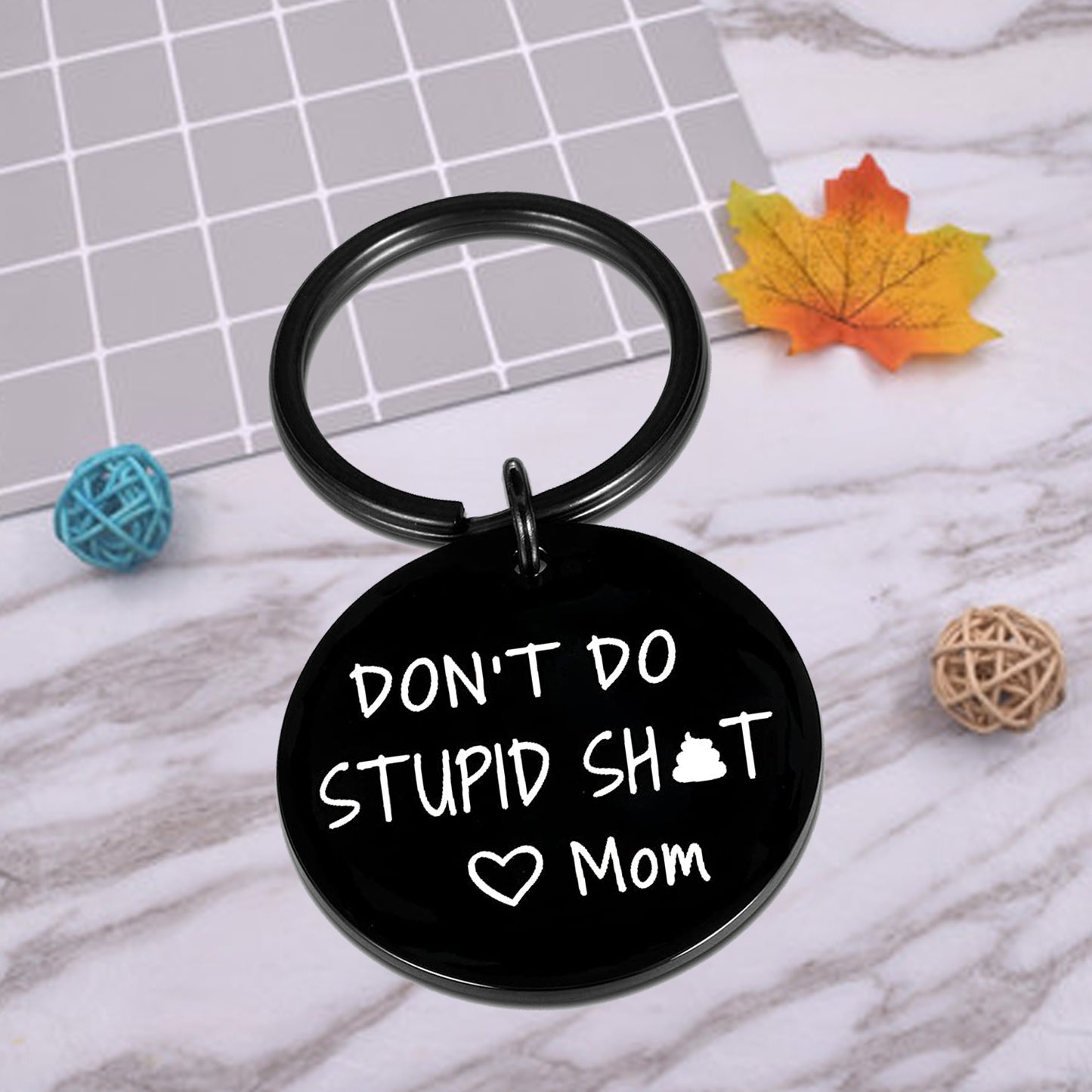 Funny Gifts for Teen Boys Girls Birthday Graduation Christmas Gag Gifts Dont do Stupid Love Mom Keychain Son Daughter