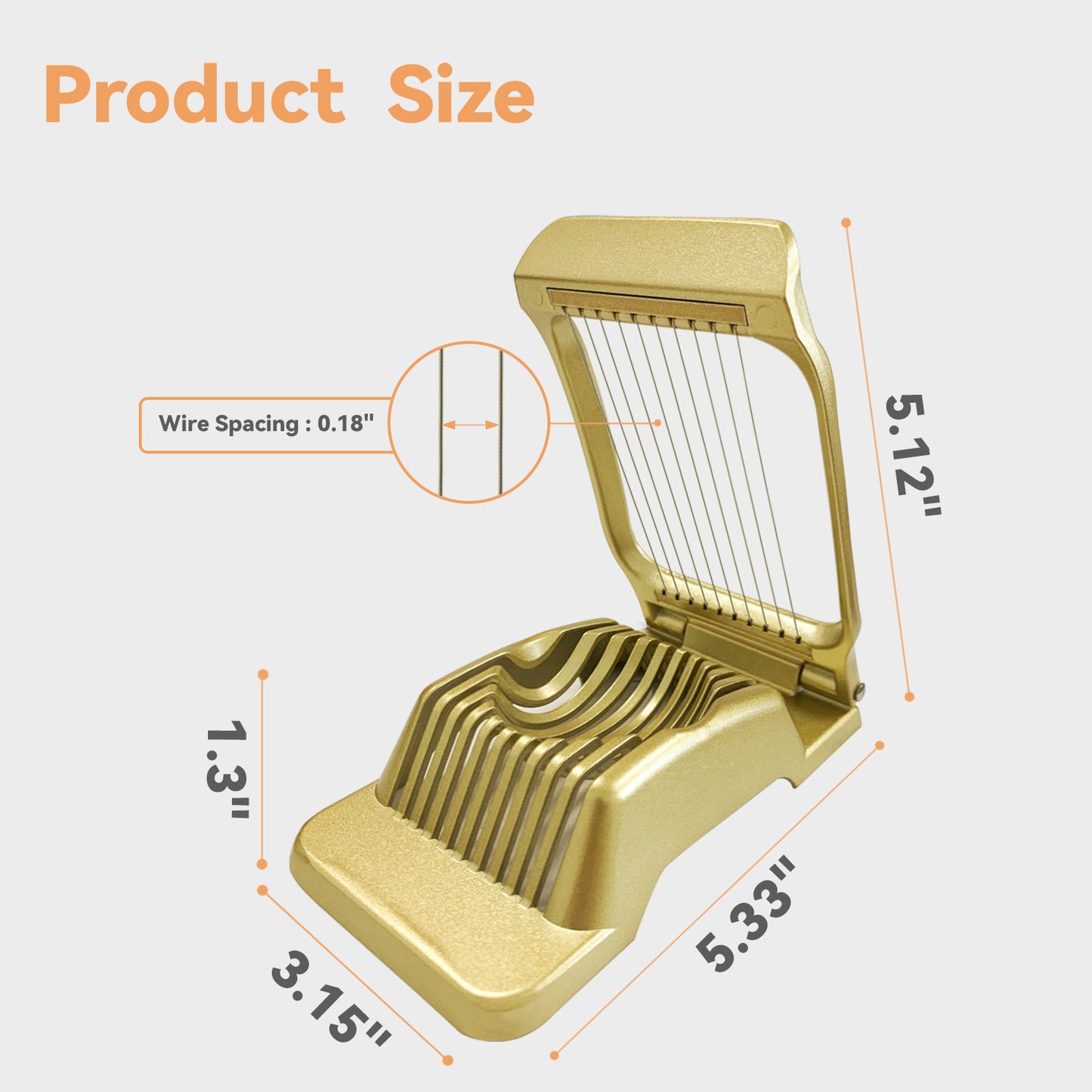 Egg Slicer for Hard Boiled Eggs Heavy Duty, Egg Cutter for Soft Fruit Food Mushroom Gold