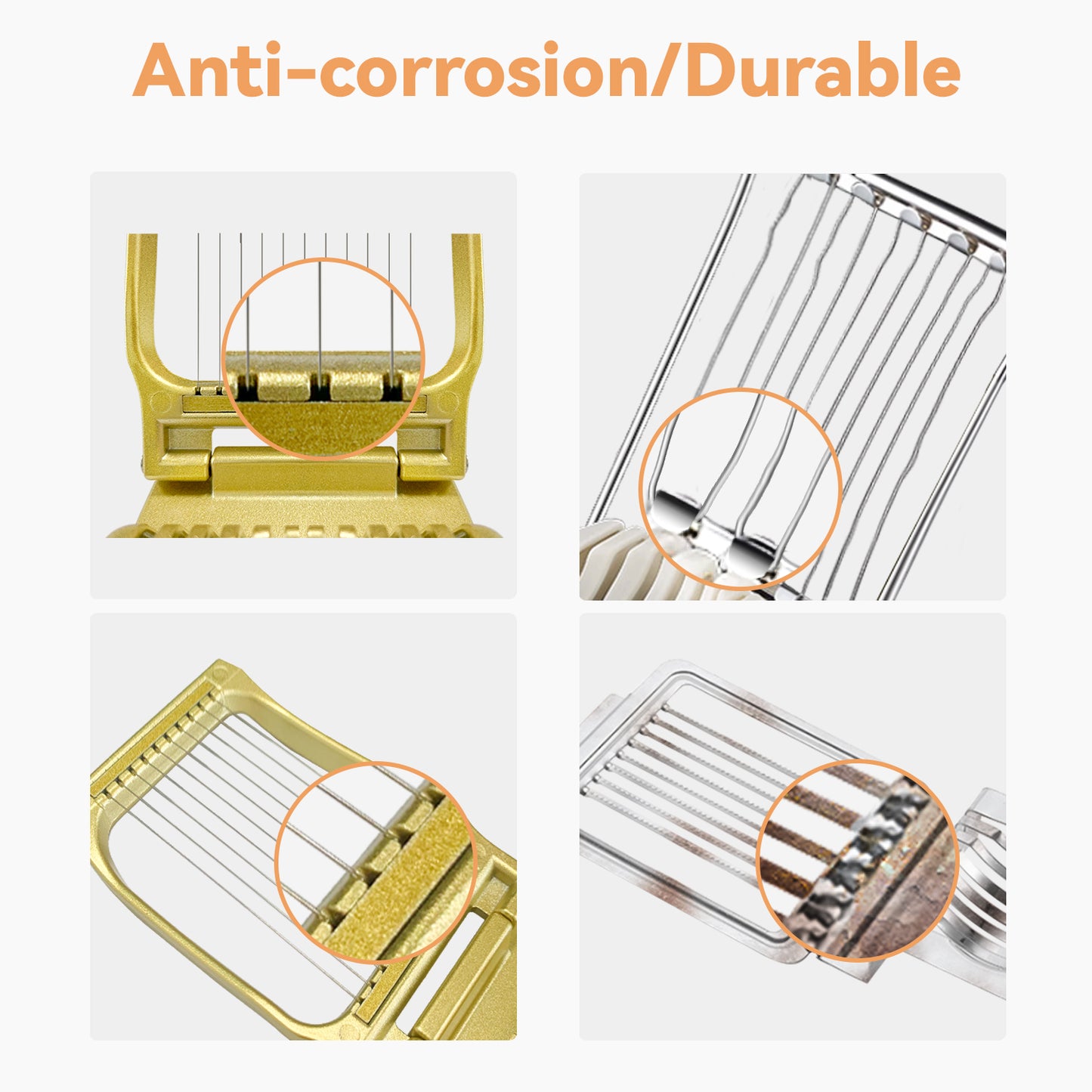 Egg Slicer for Hard Boiled Eggs Heavy Duty, Egg Cutter for Soft Fruit Food Mushroom Gold
