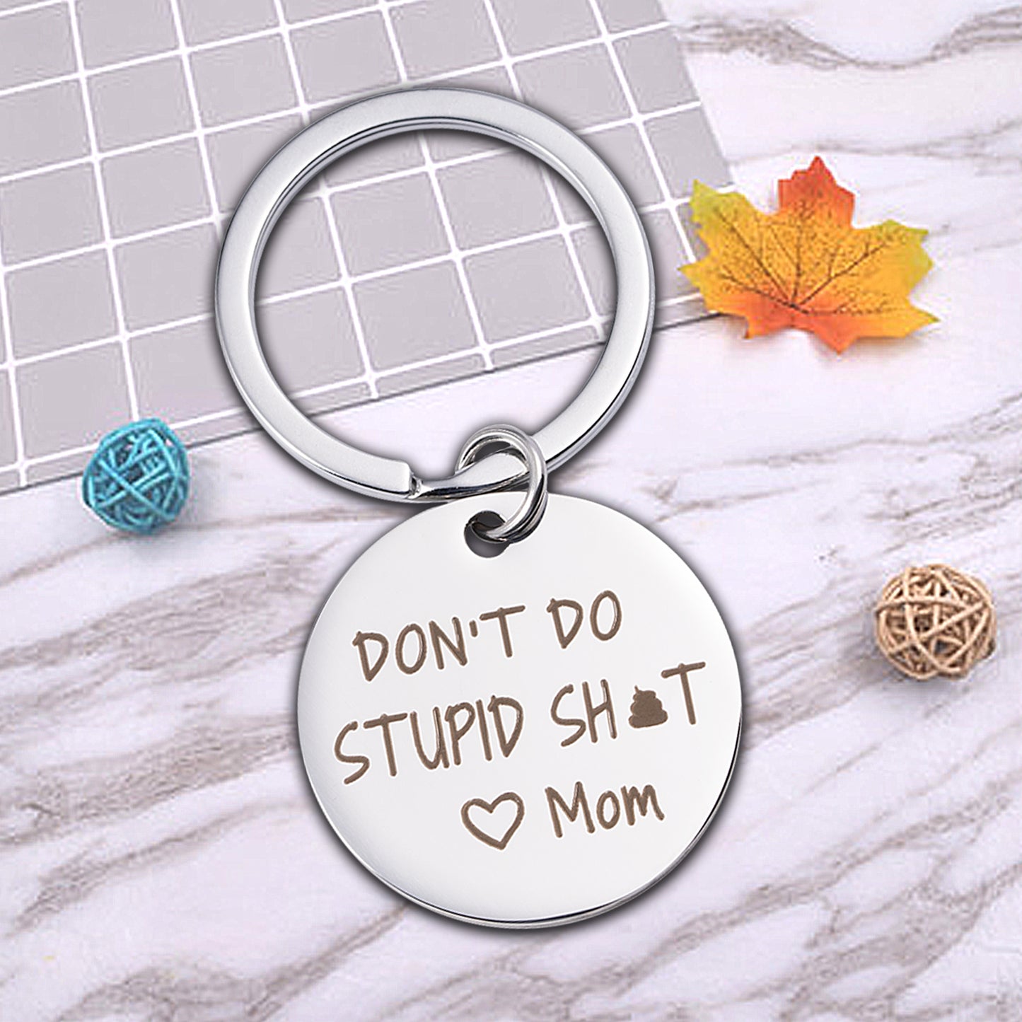 Funny Gifts for Teen Boys Girls Birthday Graduation Christmas Gag Gifts Dont do Stupid Love Mom Keychain Son Daughter