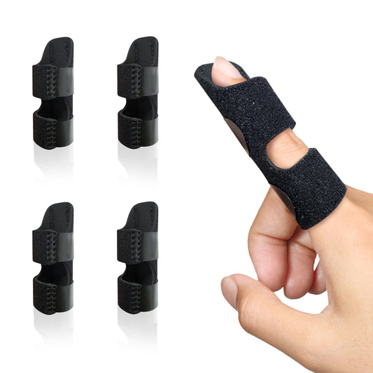 Bozenu Finger Splint, Universal Trigger Finger Brace for Broken/Arthritis Pain and Sprain Relief, Splints for Middle, Index, Ring (4 Pack,Black)