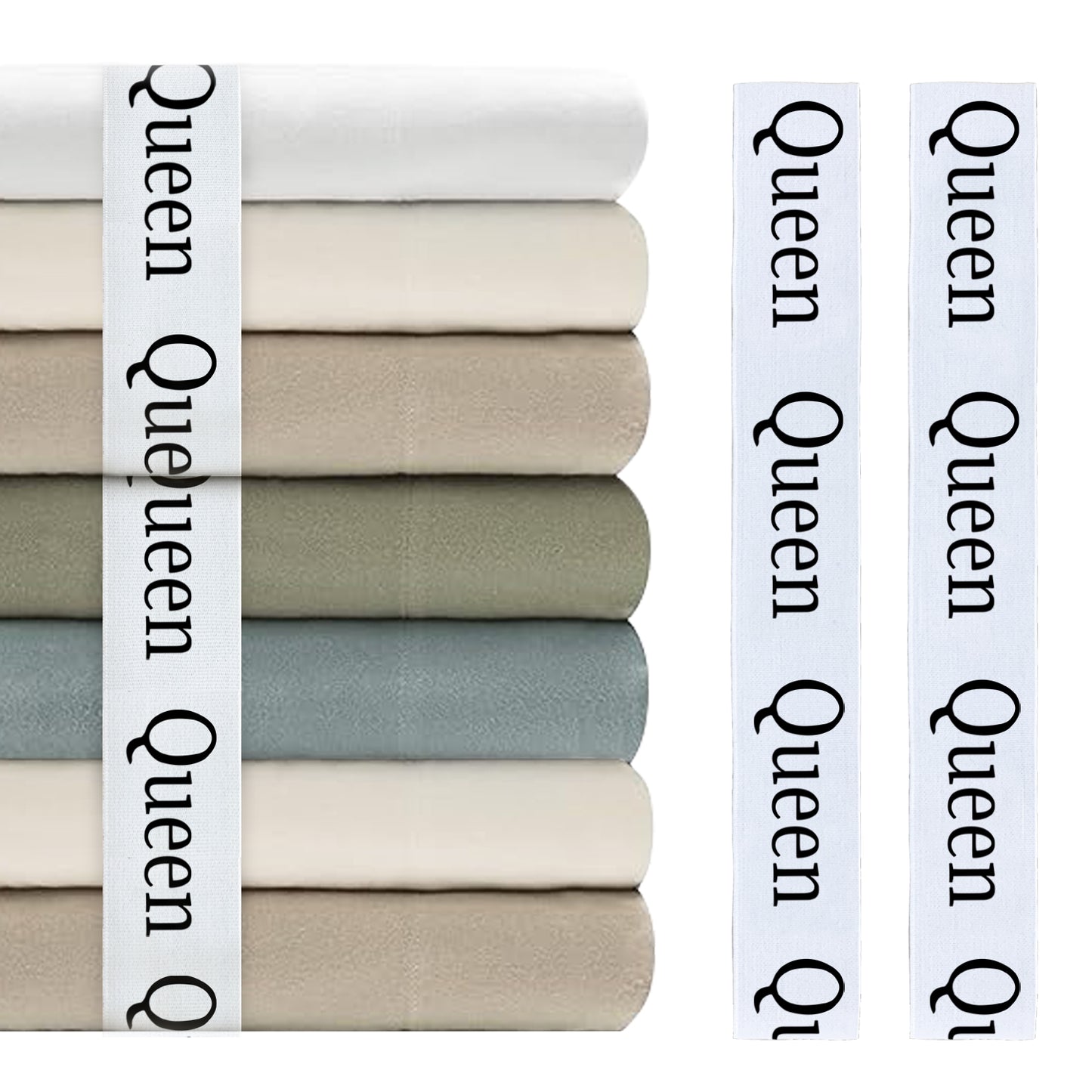 Bozenu Sheet Organizers and Storage Bands - Elastic Bed Sheet Straps/Sheet Storage Organizer for Linen Closet, 4 Pieces (Queen)